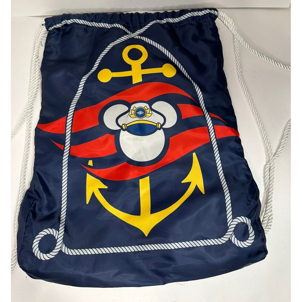 Disney Cruise Line Mickey Mouse Drawstring Backpack Excellent Condition‎